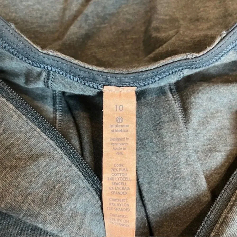 Lululemon Clip-In Long Sleeve Top Heathered Alberta Lake Size 10